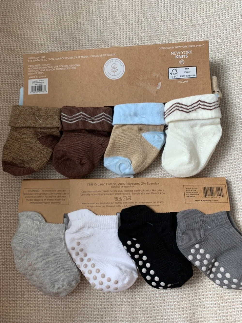 mini organics baby socks